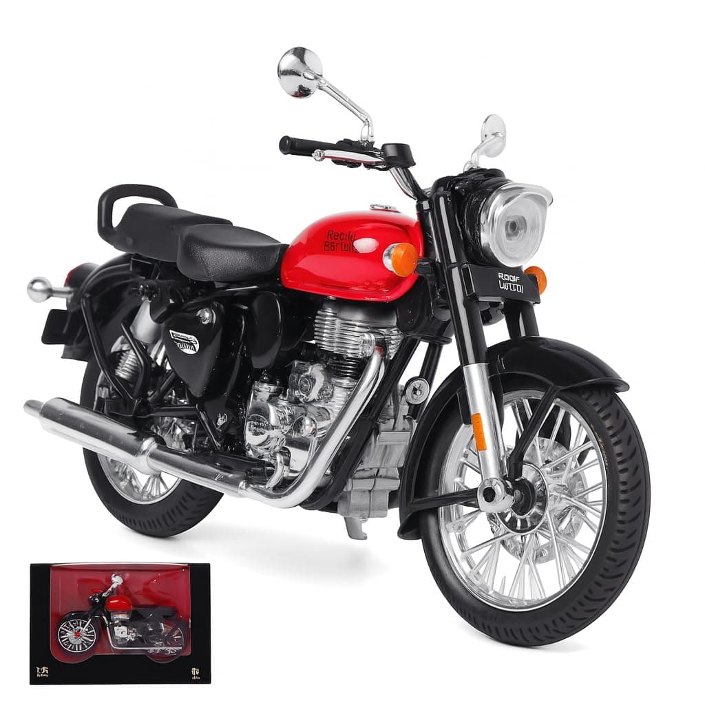 Royal Enfield Classic 350 1:15 Scale Bullet Bike Toy Model with Pull Back Action